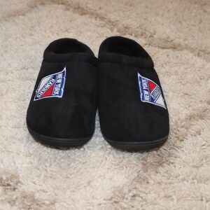 Mens New York Ranger Black Scuff Embroidered Logo Memory Foam Slipper Size XL